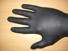 Egyszerhasználatos gumikesztyű, fekete XL méretekben (90 db/csomag)