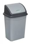 Szemetes billenőfedeles, műanyag, 16 literes szürke/antracit Szemetes billenőfedeles, műanyag, 16 literes szürke/antracit