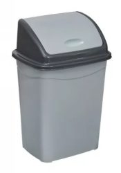 Szemetes billenőfedeles, műanyag, 16 literes szürke/antracit Szemetes billenőfedeles, műanyag, 16 literes szürke/antracit