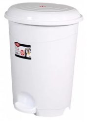 Szemetes pedálos fehér műanyag, 22 literes Luxury (35x33x40,6cm)