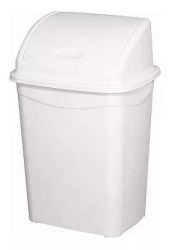Szemetes billenőfedeles, fehér műanyag, 50 literes (420x345x680 mm) UP121